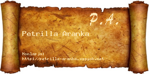 Petrilla Aranka névjegykártya